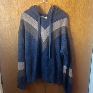 Mystree Navy and Charcoal Chevron Cardigan